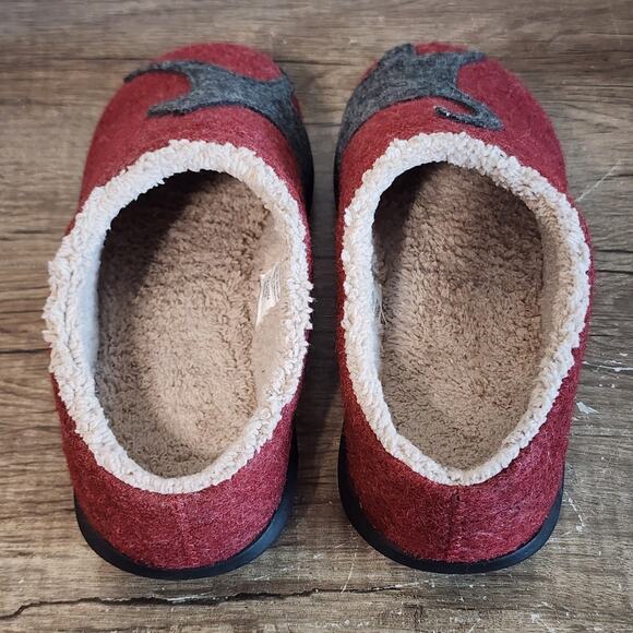 LL Bean Daybreak Scuffs Women's Cat Slippers Shoes Size 7 Red Wool Felt - Picture 8 of 9